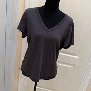 Universal Thread Charcoal V-Neck Short Sleeve Top